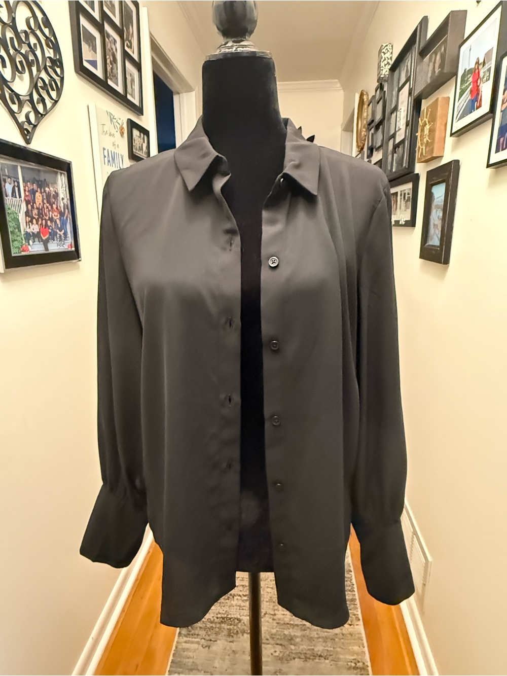 Halogen Black Long-Sleeve Button Down Shirt